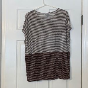 Striped white and brown T-shirt